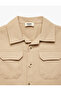 Cotton Long Sleeve Gabardine Shirt Jacket with Flap Pockets - 6