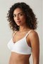 Women's White Cotton Sponge-Free Underwire-Free Combed Cotton Bra - Ultra Comfortable Underwear for Daily and Sleep Wear - with Sleep Band Gift - 2