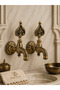 3-Piece Luxury Hammam Set 2 Pieces Antique Patterned Polished Ottoman Faucet + Antique Hammam Stone Brass Kurna Faucet Set - 2