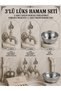 3-Piece Luxury Hammam Set 2 Pieces Satin Patterned Polished Ottoman Faucet + Chrome Hammam Bowl Brass Kurna Faucet Set