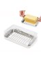 Stainless steel butter slicer storage box with lid, white