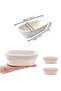 Oval fermentation basket with 3 cloth covers, for home sourdough, beige. - 2