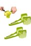 Portable tomato slicer 2-piece set, handheld for even slicing, green tomatoes.