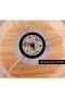 Square wooden base fabric bedside lamp. - 4