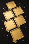 Lavinya Butterfly Detailed 6-Piece Gold Luxury Stainless Steel Square Coffee Presentation Tray Serving Tea Tray Decorative Tray Presentation Tray 22cm - 3