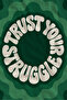 Retro Trust Your Struggle Green Patterned 70X150 Beach Towel - Digital Printed Fade-Resistant Bath Towel - 3
