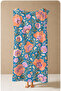 Bohemian Navy Blue Orange Floral Motif Patterned 70X150 Beach Towel - Digital Printed Bath Towel - 4