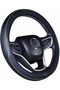 Microfiber Leather Car Medium Steering Wheel Cover (14.5''-15'',Black Dark Blue)
