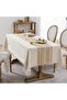Rectangular fall tablecloth, waterproof linen/cotton outdoor tablecloth with tassels, thick and wrinkle-resistant, dining/party/c... - 4