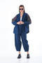 Ethnic Embroidered Oversized Denim Kimono - 6