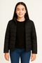 Girl's Inflatable Fiber-Filled Water-Repellent Jacket with Zipper Pockets - Black - 3