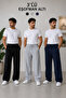 Men's Sweatpants Set of 3 Black Gray Navy Blue Comfort Fit Anti-Sweat