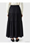 Lcw modest black elastic waist layered skirt - 4