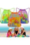 3-Pack Mesh Beach Toy Bags for Kids – Durable, Lightweight Drawstring Backpack Shell & Sand Toy Stor
