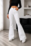 Holly Women's White High Waist Lycra Spanish Flare Jeans - 4