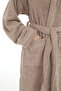 Athena Kimono Women's Bathrobe Taupe - Ribbed 100% Cotton - 5