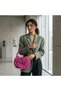 3D Print Rose Flower Design Metallic Pink Color Special Design Women's Hand Bag – Stylish, Elegant, and Eye-Catching Floral Pattern Bag - 2
