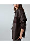 Floral Appliqued Faux Leather Shirt Jacket - 6