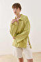 Wide Placket Long Sleeve T-Shirt Green - 3