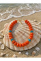 Colorful Beaded Summer Bohemian Necklace - Orange Blue Chunky Beaded Necklace - 2