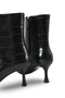 Alya Serena Women's Pointed Toe Heeled Boots 0012501 Black Crocodile - 4