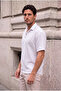 Como 100% Cotton Brit Detailed Short Sleeve Polo Collar Men's Shirt - White - 6