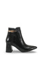 Gemma Sia Women's Pointed Toe Heeled Boots 0012659 Black Crocodile - 7