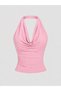 Women's Halter Neck Draped Stylish Crop Blouse - 4