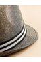Men Grey Embellished Fedora Hat - 4