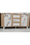 Modern Multi-Use Buffet with 3 Drawers and Side Cabinets - 4