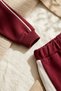 Ruby College Series Cotton Polo Collar Claret Red Baby Tracksuit Set - with Contrast Stripes and Embroidery Detail P - 5