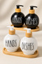 2-Piece Glass Liquid Soap Dispenser with Bamboo Stand 300 Ml. - 2