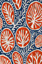 Orange Navy Blue Botanical Leaf Patterned 70X150 Beach Towel - Digital Printed Bath Towel - 2