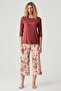 Authentic Floral Patterned Capri Pajama Set