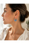Women's Pink Blue White Colorful Twisted Hoop Earrings with Gold Detail Stylish Bijouterie Earrings - 5