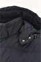 Men's Cotton Regular Fit Quilted Hooded Zippered Navy Blue Coat - 6