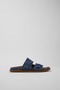 Women's Suede Leather Navy Blue Sports Slippers K201881-004