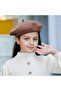 Kids' wool beret - classic and stylish solid color for babies girls brown - 2