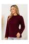 Women's Plush Fuzzy Knitwear Sweater Crew Neck Long Sleeve Soft Knitted Sweater - 2