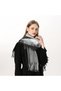Women's plaid scarf 70x200cm thick tassel faux cashmere. - 2
