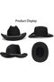 Unisex black cowboy hat - rollable brim with sparkly embellishments - 2