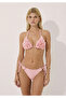 Blossom Floral Embroidered Terry Triangle Bikini Set Pink - 2