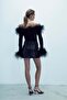 Pippa Sequined Mini Wrap Skirt Black - 4