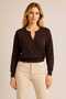 Women's Premium Italian Textured Double-Breasted Knitted Blouse - 2