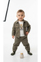 Teddy Bear Printed Body, Pocket Detailed Lycra Gabardine Jacket - Pants and Printed Socks 4-Piece Baby Boy Set - 5