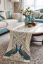 Blue Peacock Patterned Digital Printed Runner 4Kmbs342-Rn - 2