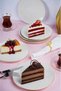 Hayal gold gilded 6-piece porcelain cake plate set 20 cm - dessert and presentation plate - 7