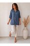 Hooded Women's Jacket with Pockets, Buttons, Drawstring Waist, Comfortable Fit, Casual Seasonal Jacket