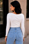 Kayık Yaka Basic Modal Fabric Long Sleeve Blouse - 2
