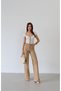 Women's Mustard High Waist Wide Leg Loose Denim Jeans - 3